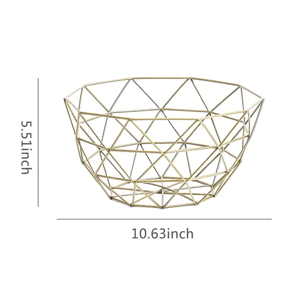 Metal Fruit Basket Simple Fruit Basin Multi-Size Iron Snack Bread Vegetable Storage Bowls Kitchen Eggs Dessert Holder Organizer