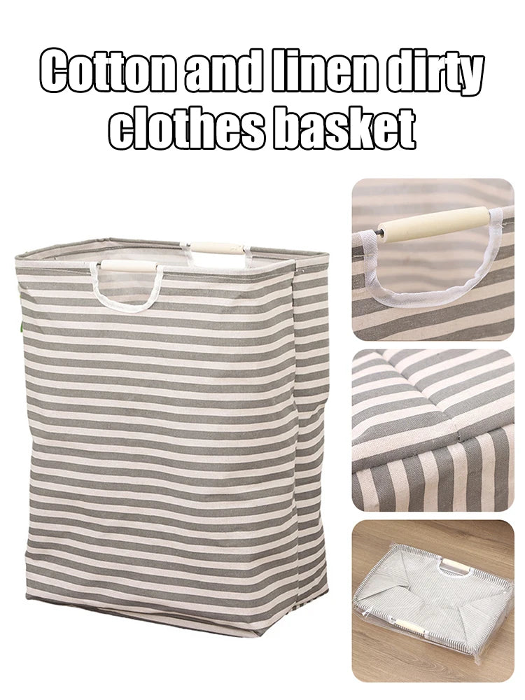 Large Capacity Laundry Storage Dirty Clothes Storage Basket with Handle Hamper Collapsible Laundry Basket Bathroom Accessories