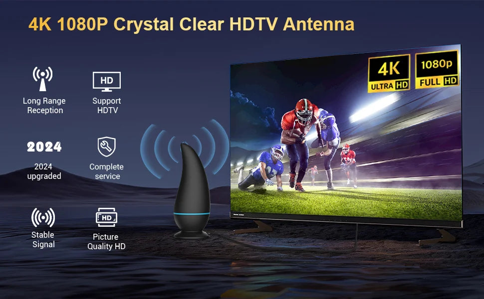 VUELVE Mango Digital Television Antenna 4K 1080P HD TV Antenna UHF VHF Long Range Signal Reception Antenna