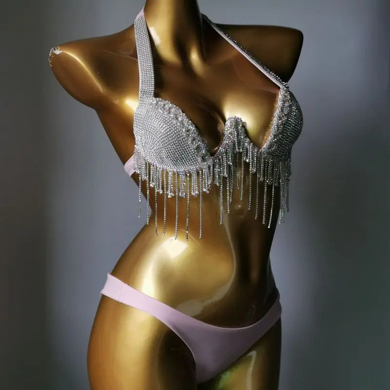 2023 newest crystal bikini swimwear fashion bar bikini blingbling swimwear bikini popular bathingsuit bikini