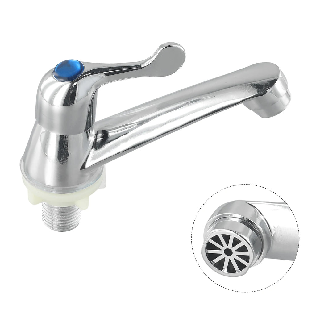 Bathroom Single Cold Water Tap Basin Sink Faucet Mixer Home Kitchen Stainless Steel Basin Sink Faucet Tap Accessories
