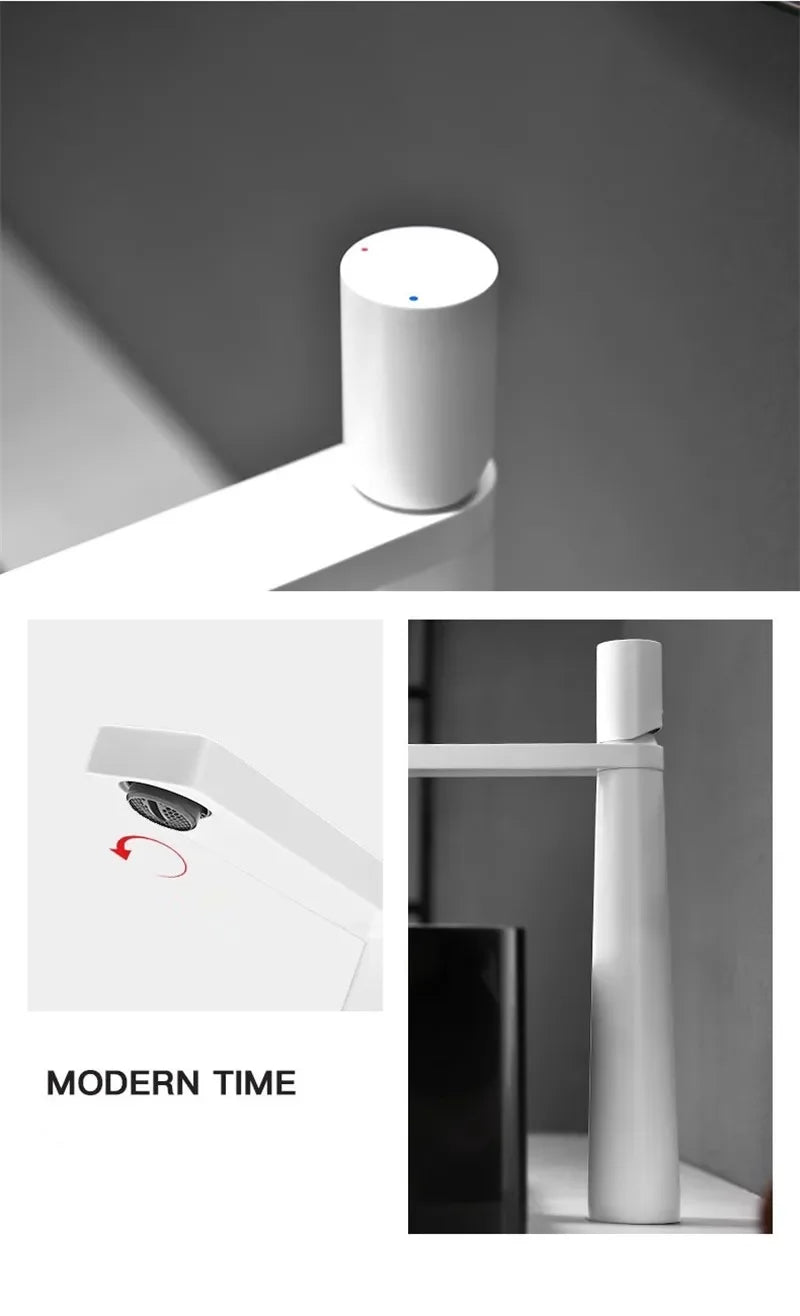 Black Bathroom Faucet Gray Basin Faucets Hot & Cold Bathroom Sink Faucet Deck Mounted Lavotory Faucet  Mixer Water Tap SS 304