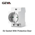 GEYA EU/US Type DIN Rail Socket Mount Modular Power Socket Single AC Outlet Built in Protective Outlet for Distribution Panel