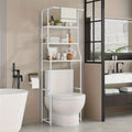 Bathroom Toilet Storage Rack, Balcony Washing Machine Shelf, Multi-Layer Metal Storage Rack with Toilet Paper Holder