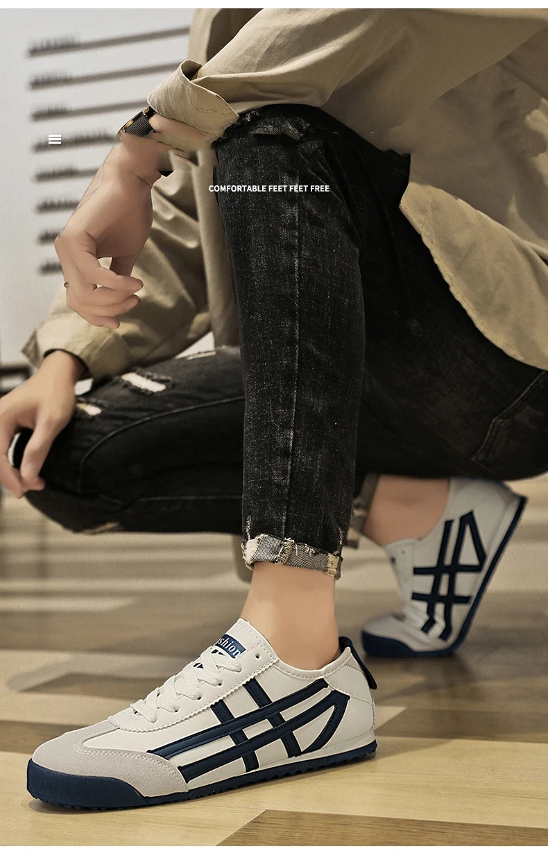 Fashion Couple Canvas Shoes Classic Design Green Leather Casual Shoes For Men Trendy Low-cut Lightweight Original Men's Sneakers
