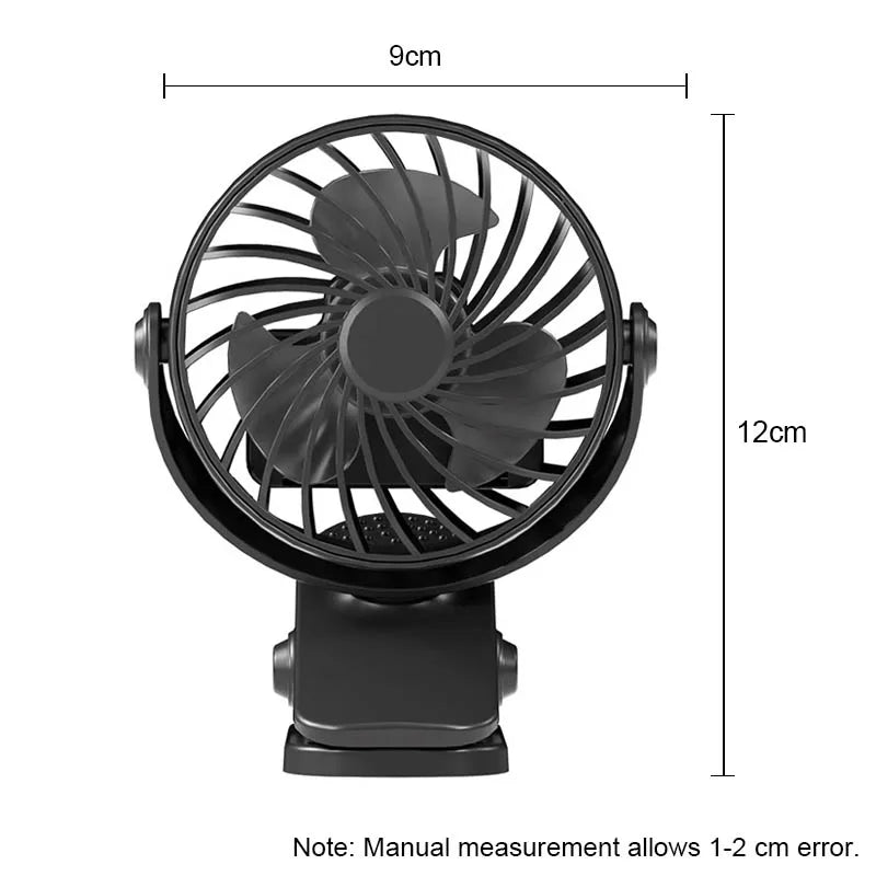 Rechargeable Portable Electric Fan 720° Rotating Hanging Clip Fan Night Light Air Cooler Outdoor Camping Small Fans Ventilador
