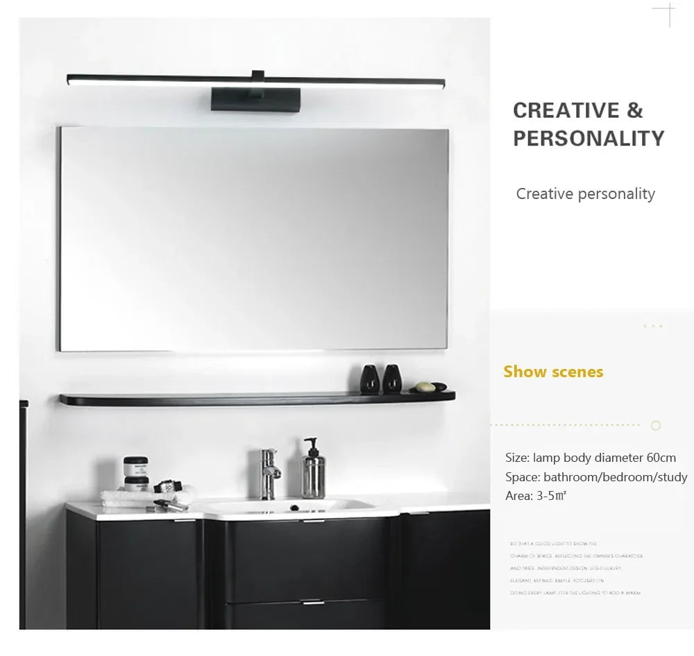 Modern LED Wall Light Bathroom Mirror Lamp Bathroom Bath Mirror Line Lamp Wall Sconce Home Decoration Lighting Fixture Luster