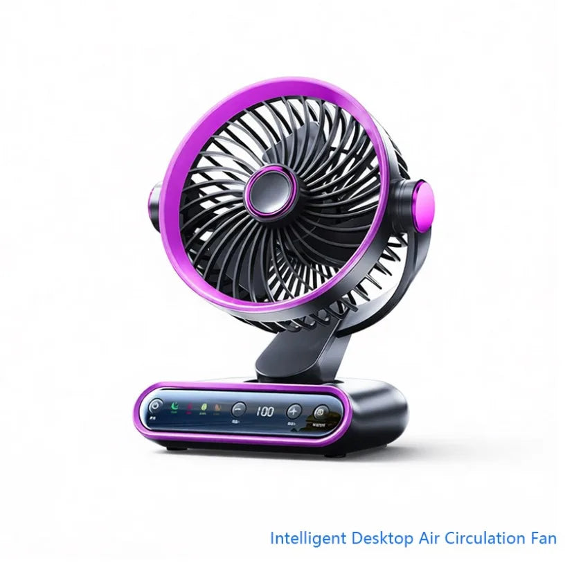 Air Circulation Fan Desktop Portable Rechargeable Fan AI Smart 100 Speed Stepless Quiet Brushless Motor Type-C Baby Sleep Wind