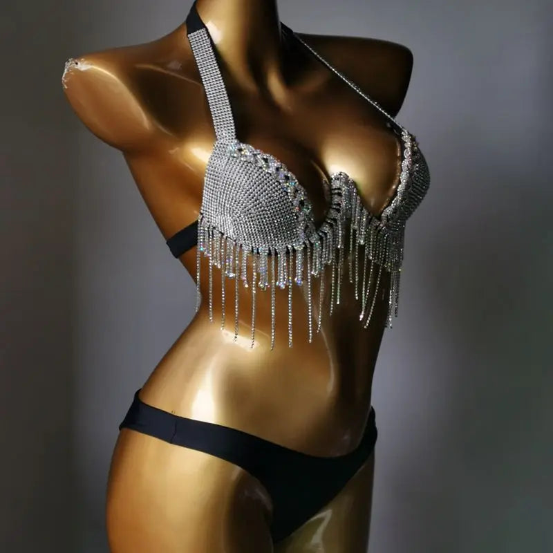 2023 newest crystal bikini swimwear fashion bar bikini blingbling swimwear bikini popular bathingsuit bikini