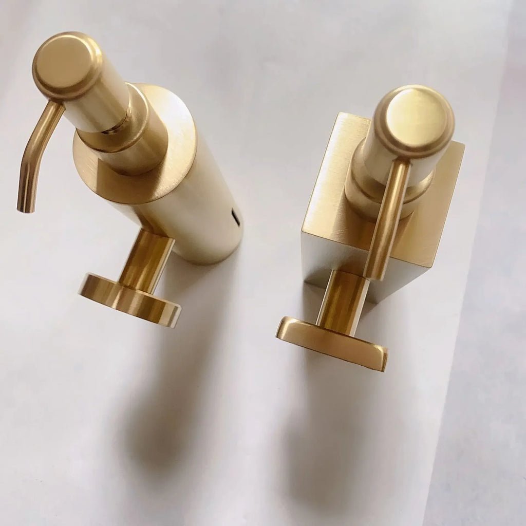 304 Brushed Stainless Steel Manual Soap Dispenser Wall Mounted Golden Black Square Round Soap Dispenser for Hotel Bathrooms