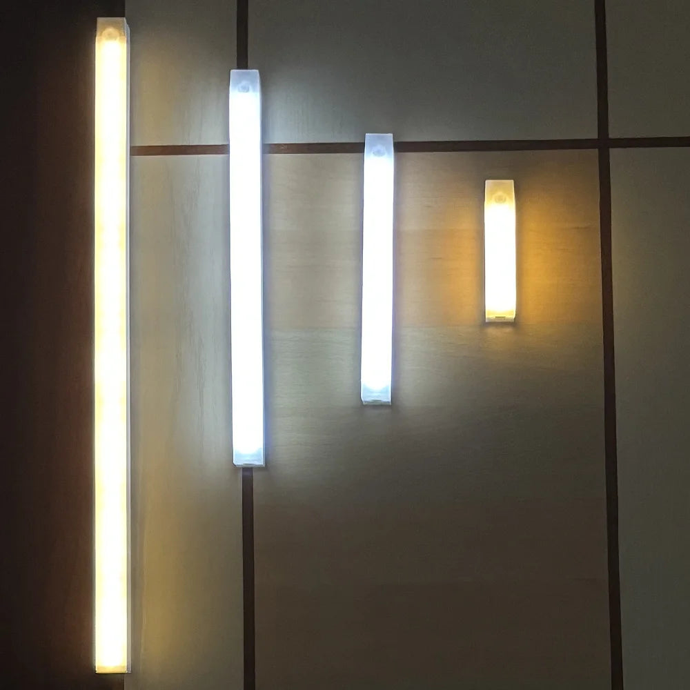 LED Motion Sensor Light Night Light Wireless USB Under Cabinet Light For Kitchen Cabinet Bedroom Wardrobe Sensor Indoor Lighting