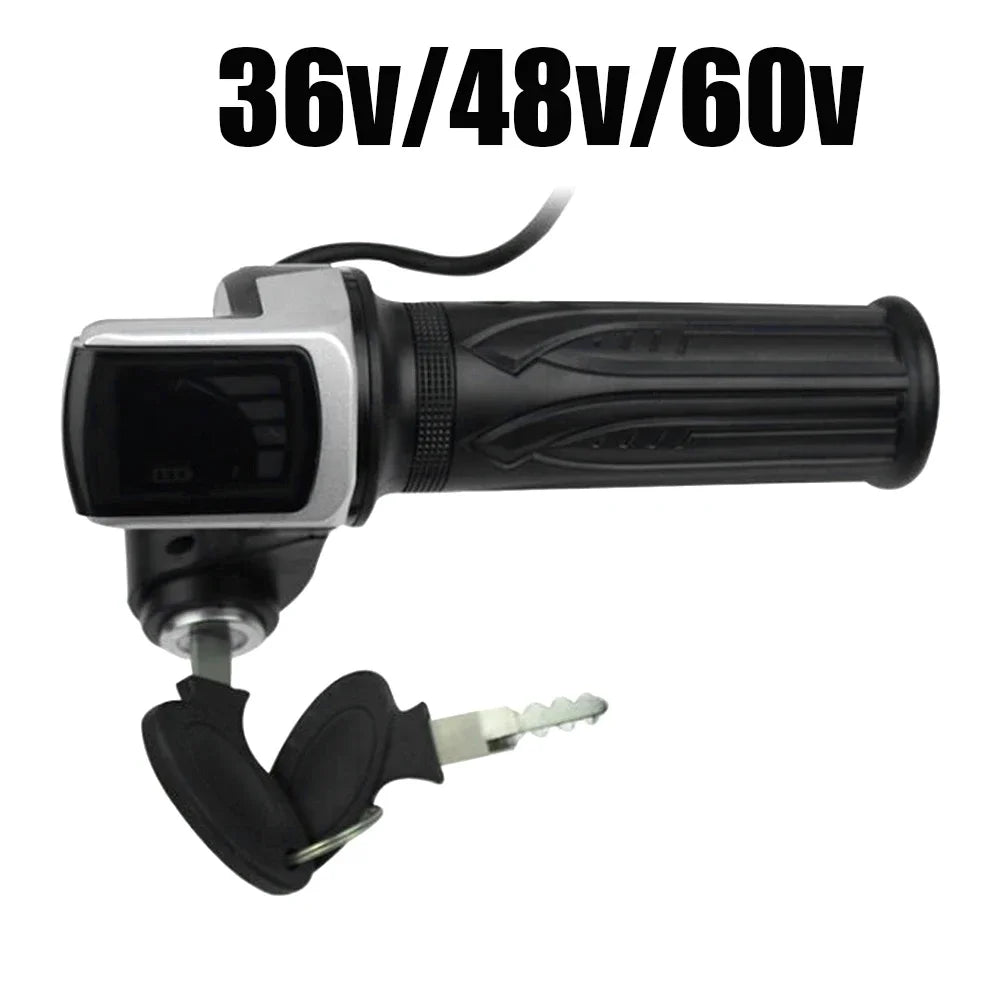 36V 48V 60V  Electric Scooter Throttle Grip With Key Lock Power Indicator Durable E-bike Accessories Motor With LCD Display
