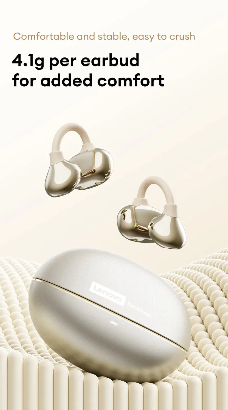 Lenovo RS106 OWS Ear Clip Bluetooth 6.0 Earphones Stereo Sound Sports Music Wireless Headphones Low Latency HD Call Earbuds New
