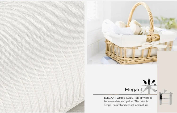 9.5M Modern Simple Wallpaper Bedroom 3D Living Room White Vertical Stripe Non Woven Wall Cloth European TV Background Wall Paper