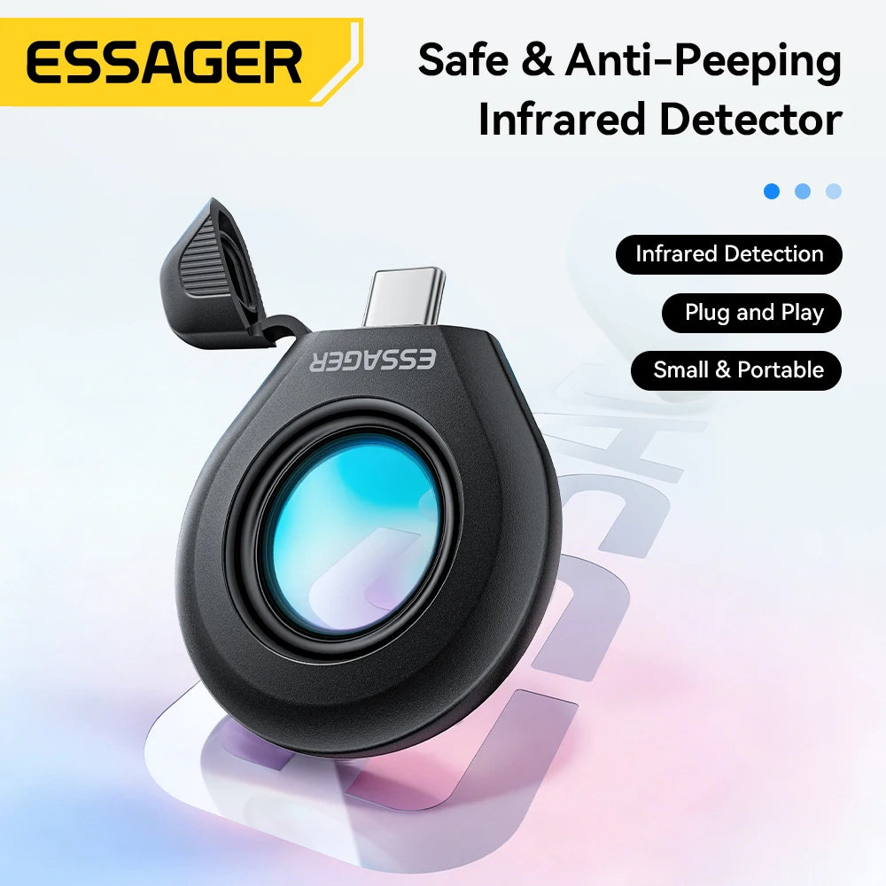 Essager Camera Infrared Detector Safe&Anti-Peeping Protection Detector Hotel Pinhole Lens Detect Security Alarm Anti Spy Candid