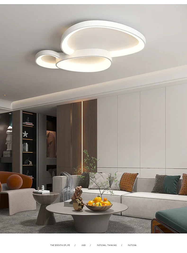 Modern Round LED Ceiling Light with Adjustable Brightness for Living Room Bedroom Dining Room Home Decor Lusters Luminaires
