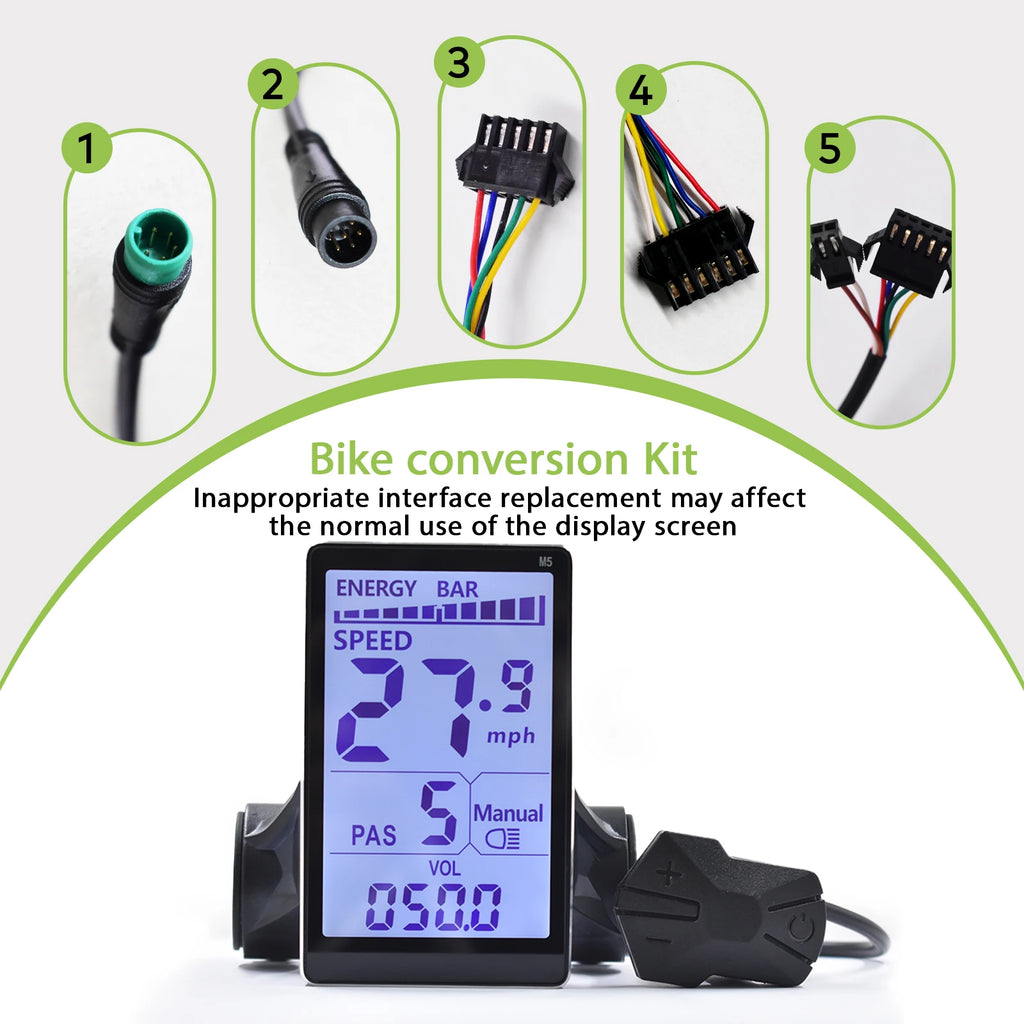M5 Display 24V-60V Electric LCD Display LCD Display for Electric Bike Scooter Waterproof LCD Panel Screen Ebike Computer