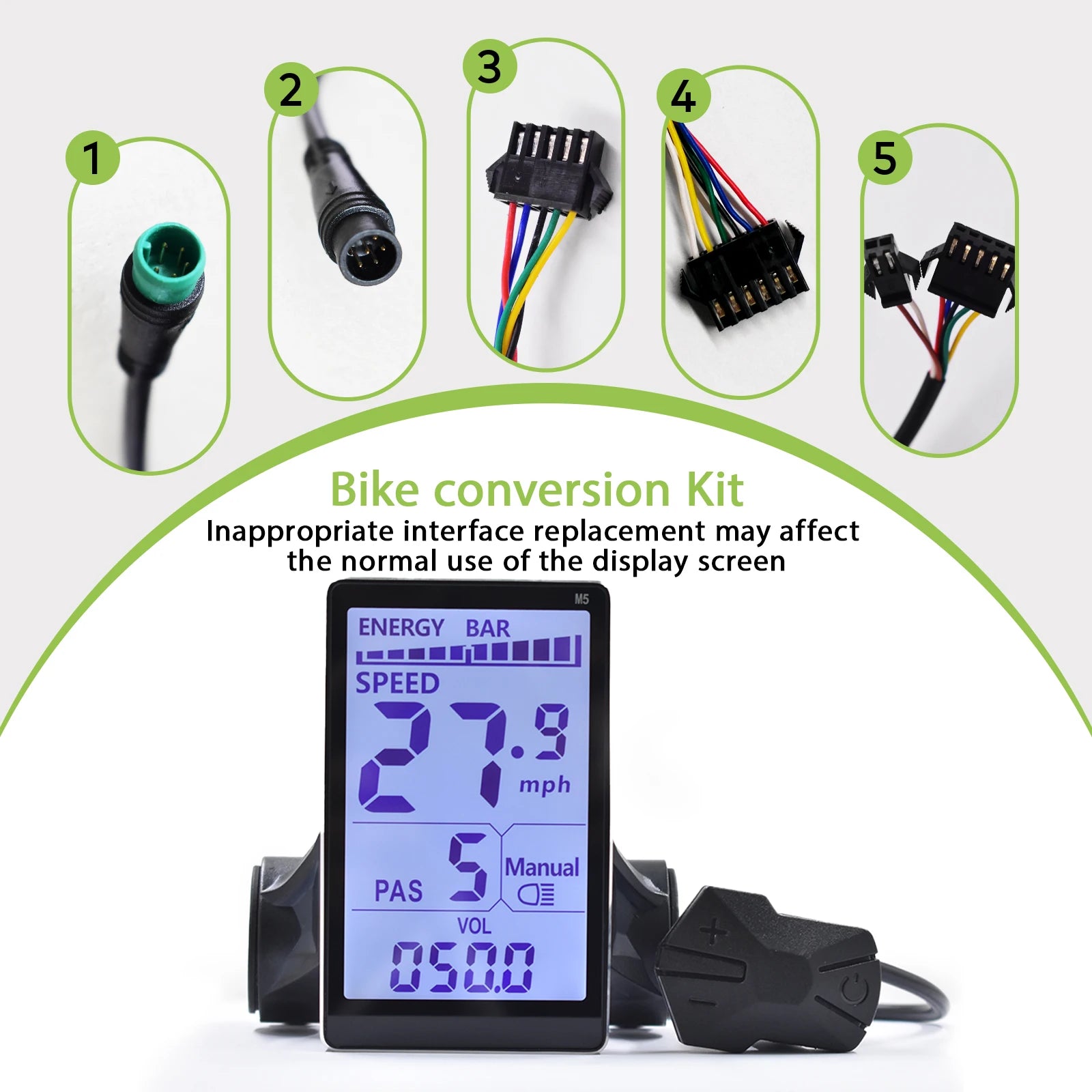 M5 Display 24V-60V Electric LCD Display LCD Display for Electric Bike Scooter Waterproof LCD Panel Screen Ebike Computer