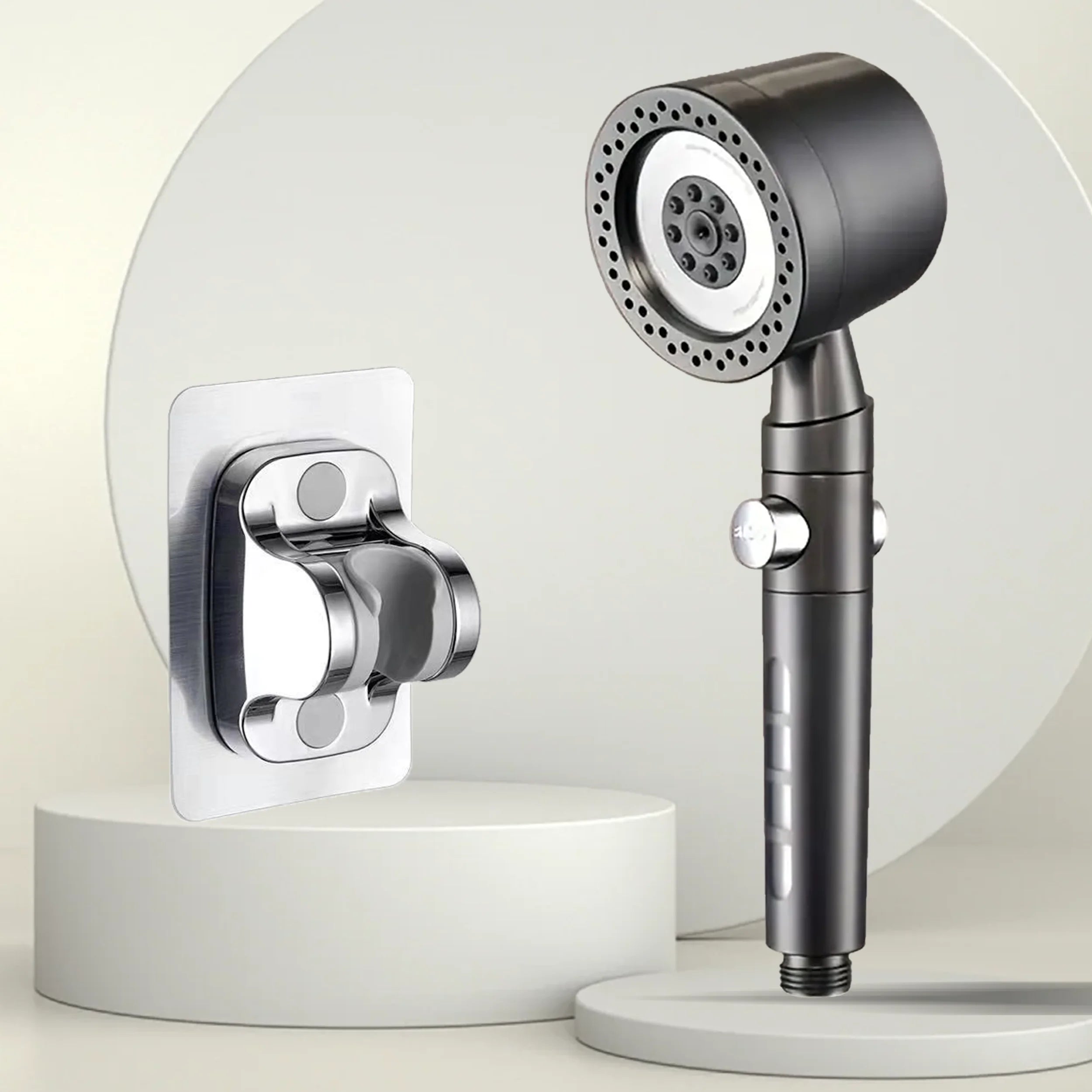 New High Pressure Water Saving Filter Shower Head 5 Modes Handheld Shower Head One Button Stop Bathroom Accessories Set