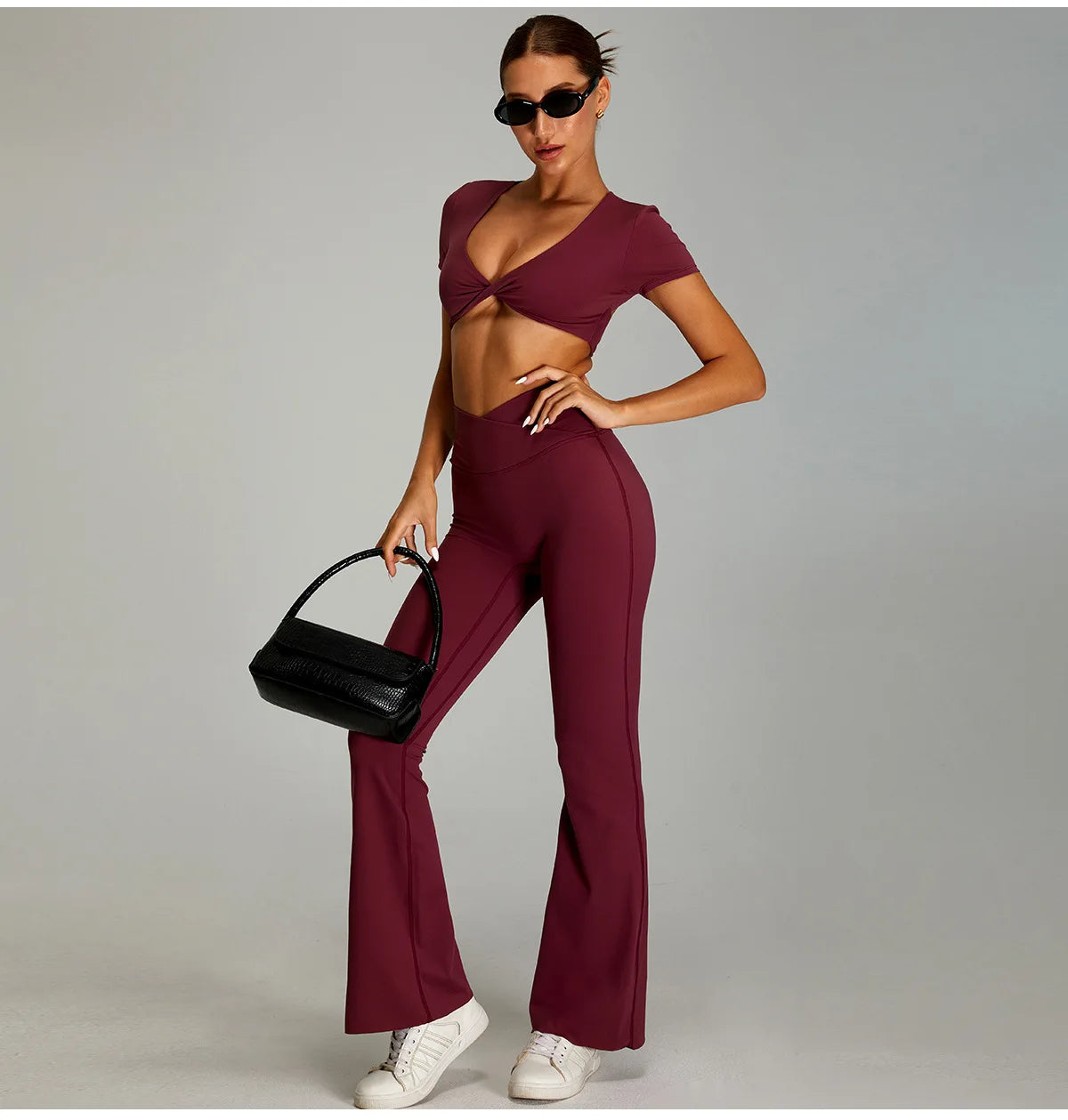 mikeyoga Women Yoga Suit 2PCS Sports Set Quick-Drying Gym Set Women Tracksuit Running Workout Short Sleeves Sports Yoga Clothing