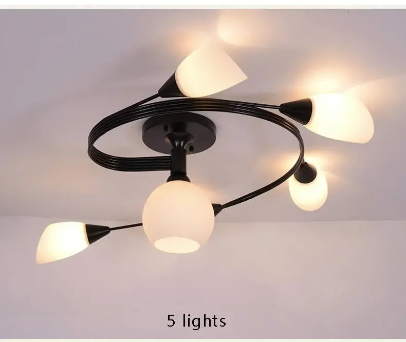 2025 Modern Led Ceiling Chandelier Nordic Glass Lamp Bedroom Kitchen Living Room Dining Room Decoration Home Ceiling Light Fixtu