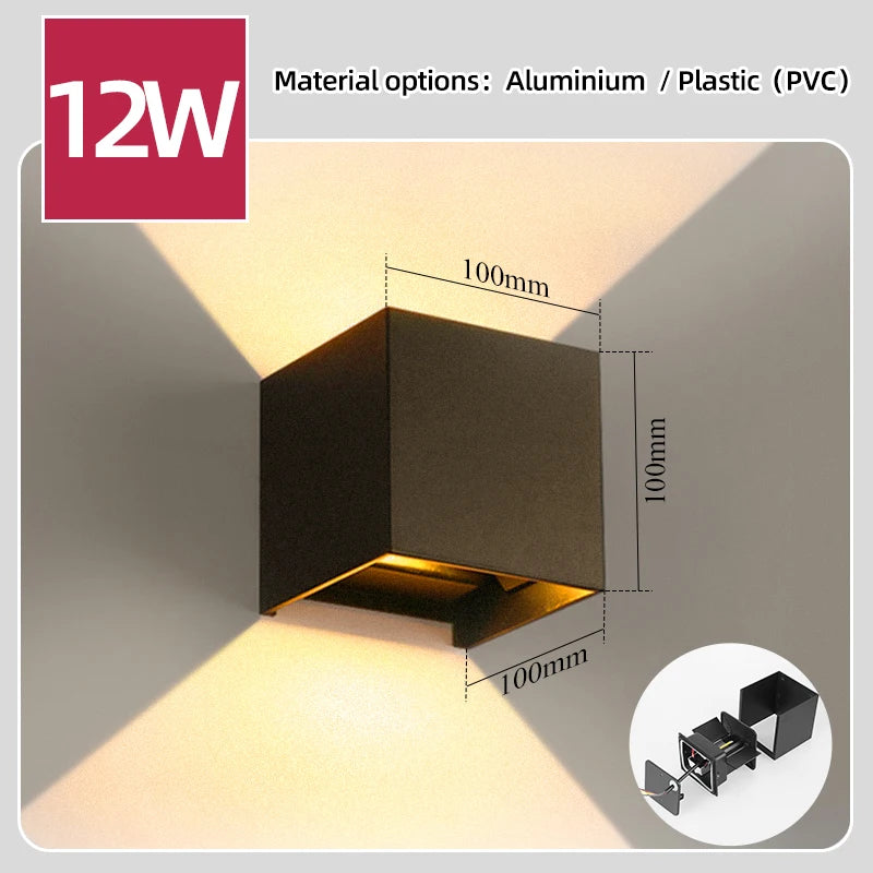 Wall Light Outdoor LED Waterproof External Stairs Street Interior Garden Living Room Fixture Decorative Home Lamp Decor Wall Led