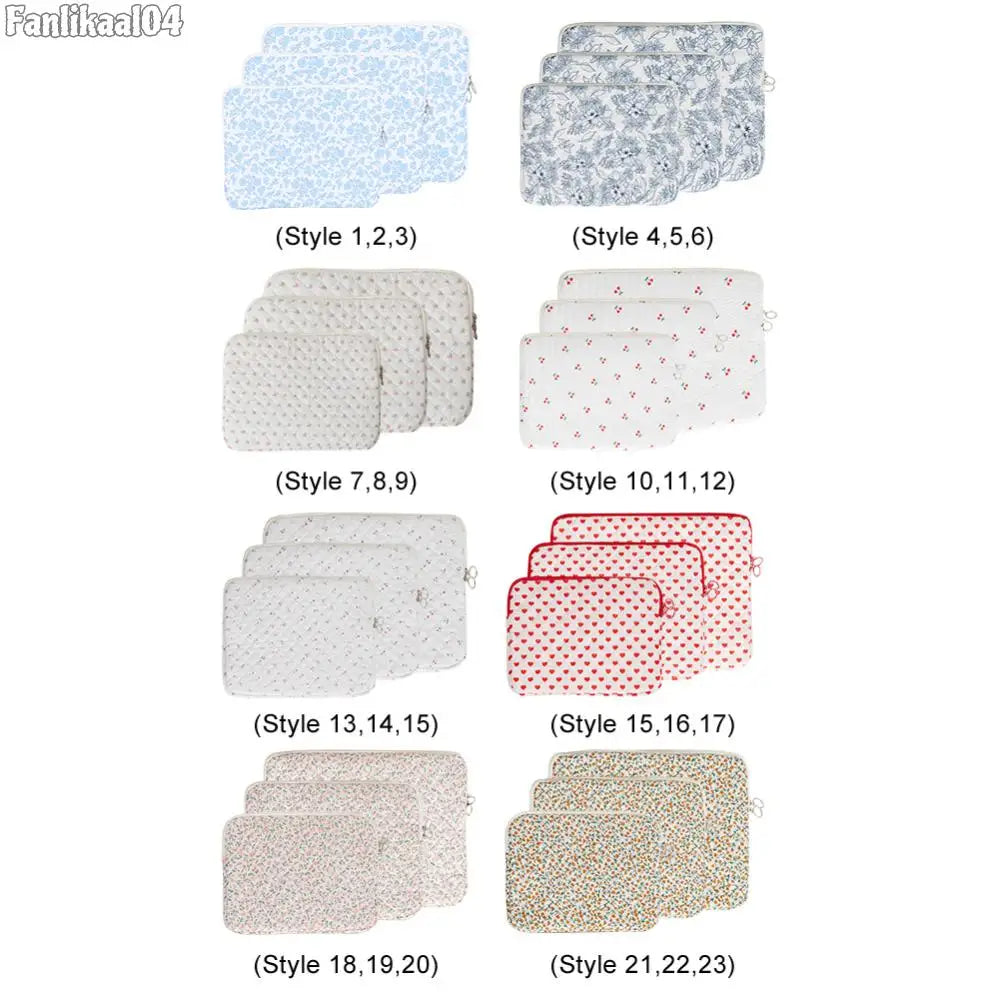 11/13/15 Inch Laptop Sleeve Quilted Laptop Sleeve Case Coquette Floral Laptop Carrying Case Laptop Case