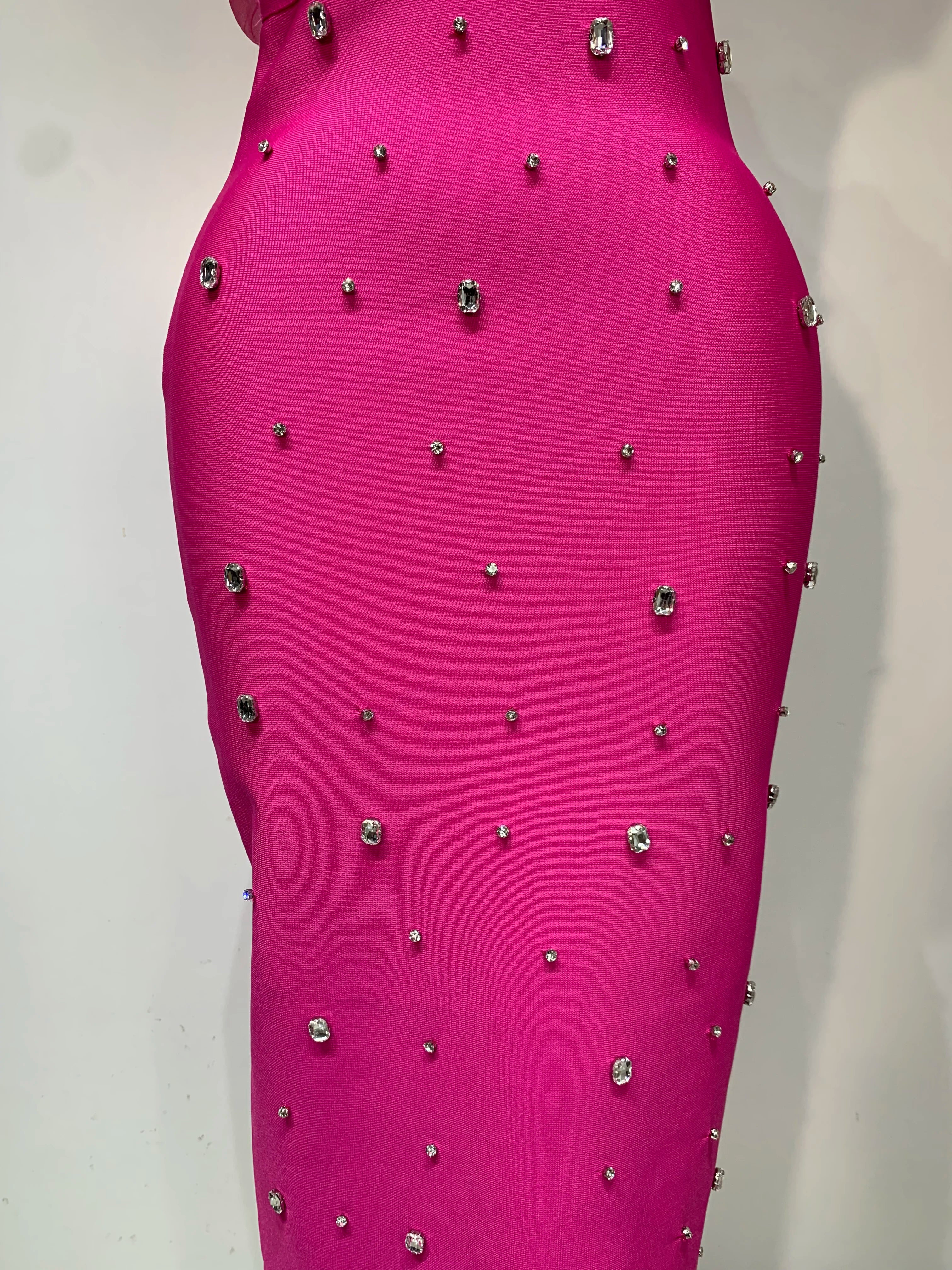 2025 Women Sexy One Shoulder Shinning Crystal Bodycon Bandage Long Dress Celebrate Festival Fashion Evening Party Luxury Dress