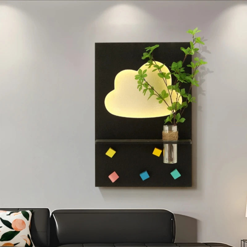 Modern LED Wall Light For Living Room Background Study Interior Home Decoration Art Lustre Vase Mural Lamp Black Sconces Fixture