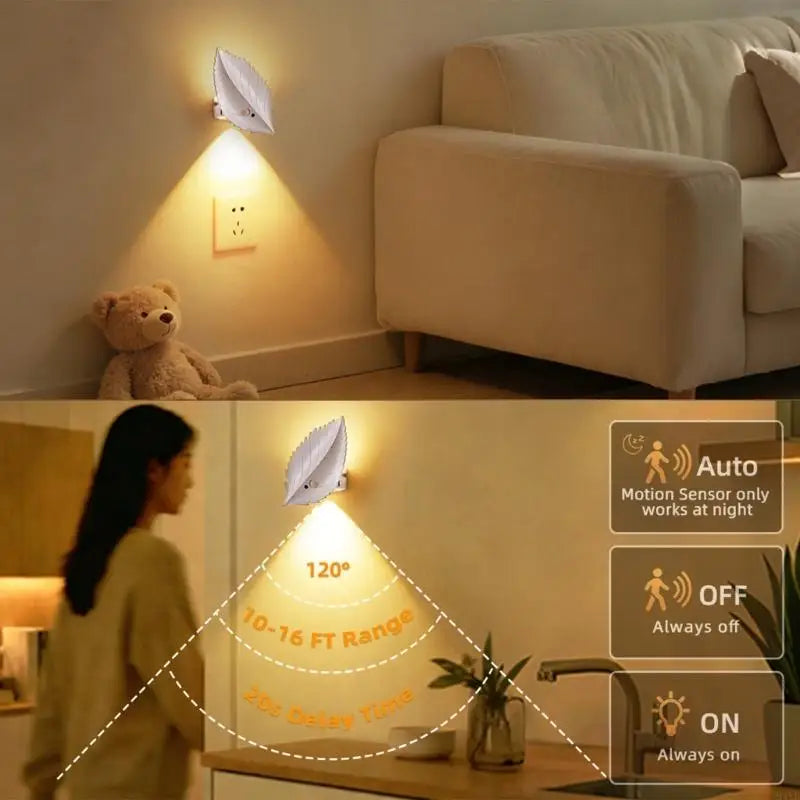 Remote Control LED Night Light Unique Wall Light With Adjustable Brightness for Modern Home Decoration M4YD