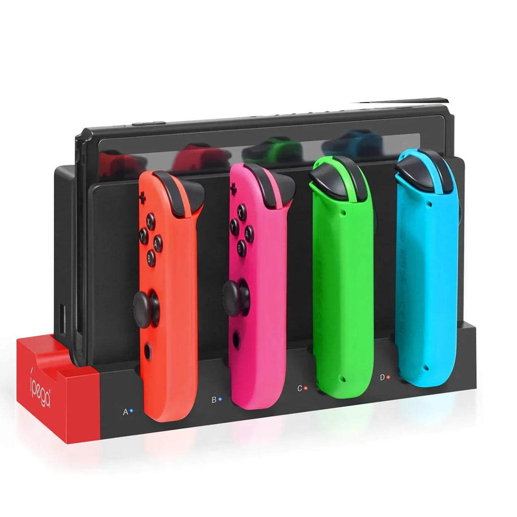 PG-9186 Joycon Charging Dock Station for Switch&OLED - Charges Up To 4 Controllers, Compatible with Switch and OLED Model