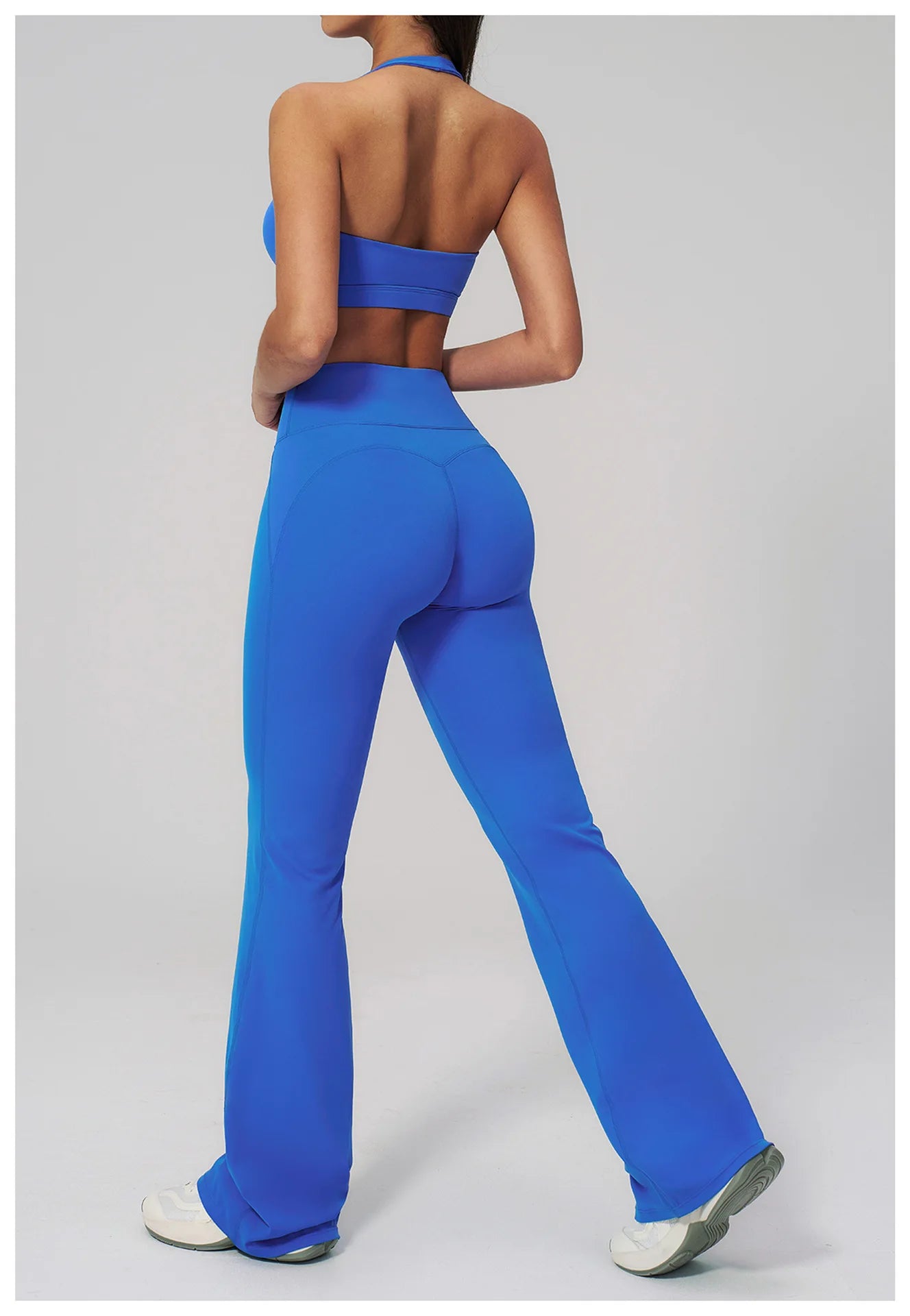 2PCS Flared Pants Yoga Set Women's Tracksuits Gym Fitness Outfits Sports Sets Female Shockproof Sports Bra Yoga Workout Clothes