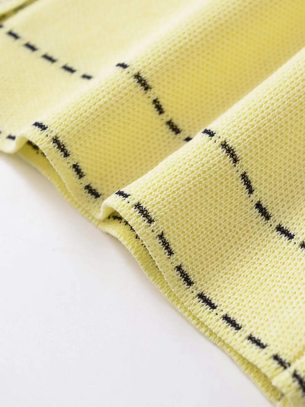Casual Yellow Lapel Knitted Sweater Women Chic Short Sleeve Single Breasted Warm Pullover Lady Autumn Commute Street Outwear New