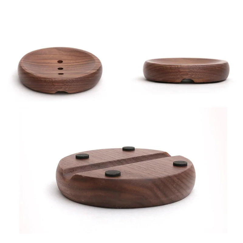 Walnut soap holder wooden soap box bathroom wooden soap rack drain handmade soap box simple household soap dish