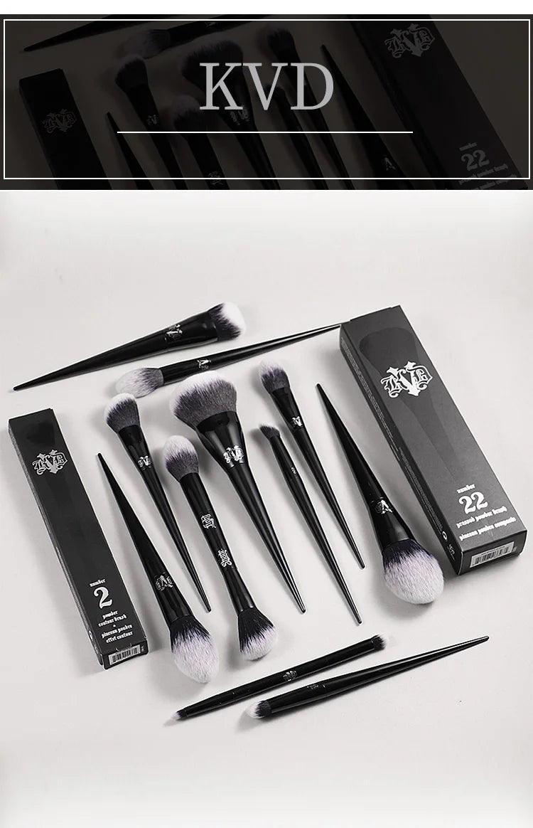 Kat Von D  Makeup Brush Set & Kit Foundation Blush Highlight Concealer Powder Sculpting Eyeshadow Brush KVD Brand Makeup Brush