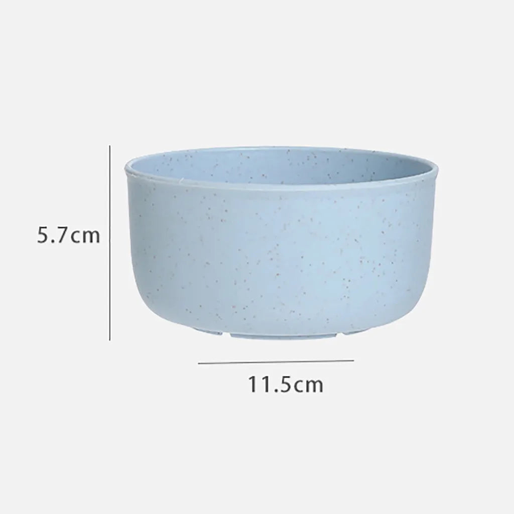 New Wheat Straw Bowl Plastic Household Soup and Rice Bowl Solid Color Round Bowls Home Dinning Bowl Kitchen Tableware Supplies