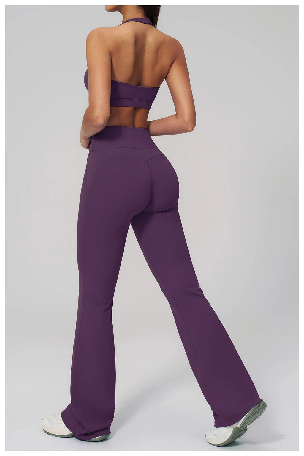 2PCS Flared Pants Yoga Set Women's Tracksuits Gym Fitness Outfits Sports Sets Female Shockproof Sports Bra Yoga Workout Clothes