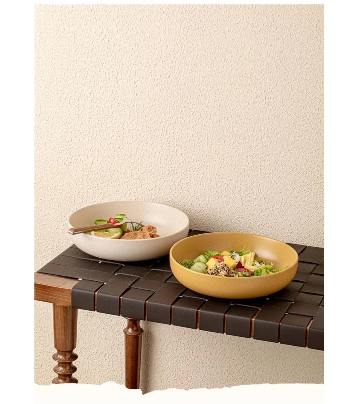 8 inches Porcelain Round Deep Bowl,Kitchen Tableware,Large Soup Salad Bowls,Dinner Plate,Microwave,Dishwasher,Safe,Dinnerware