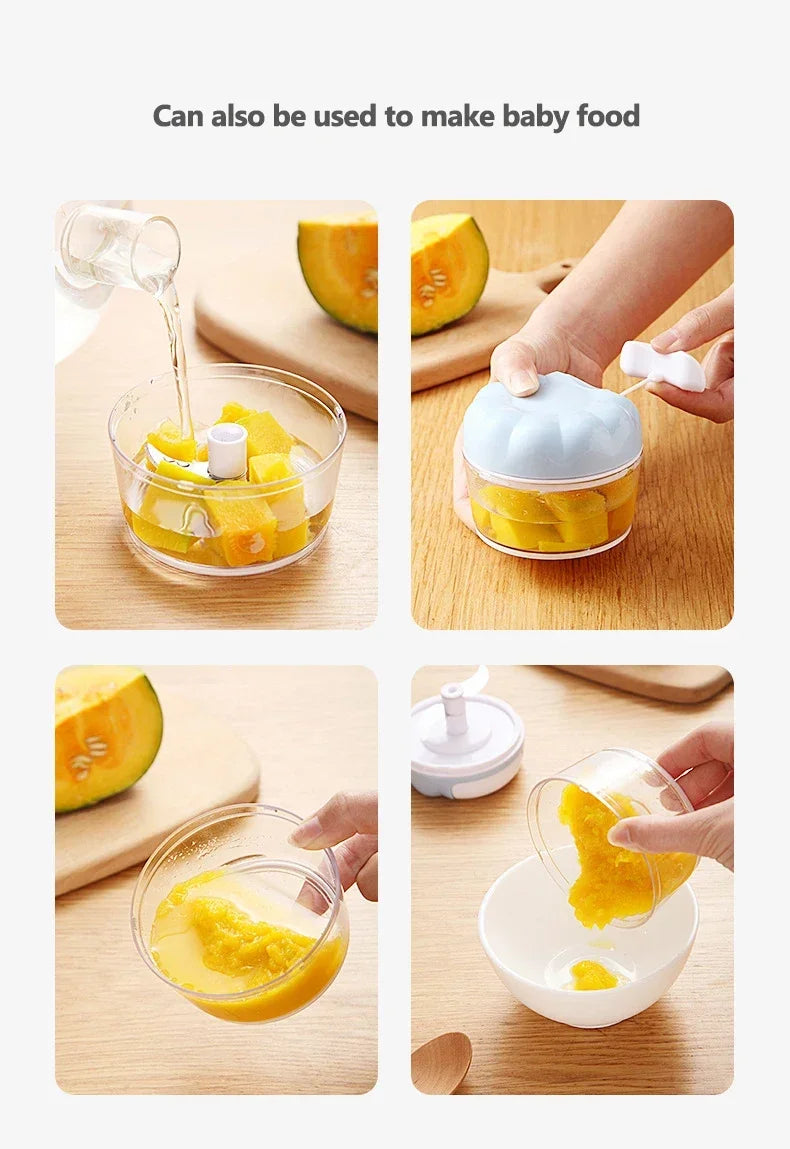 Manual Garlic Mincer Stainless Steel Blade and Hand Drawstring Food Vegetable Cutting Machine Meat Grinder Kitchen Gadgets