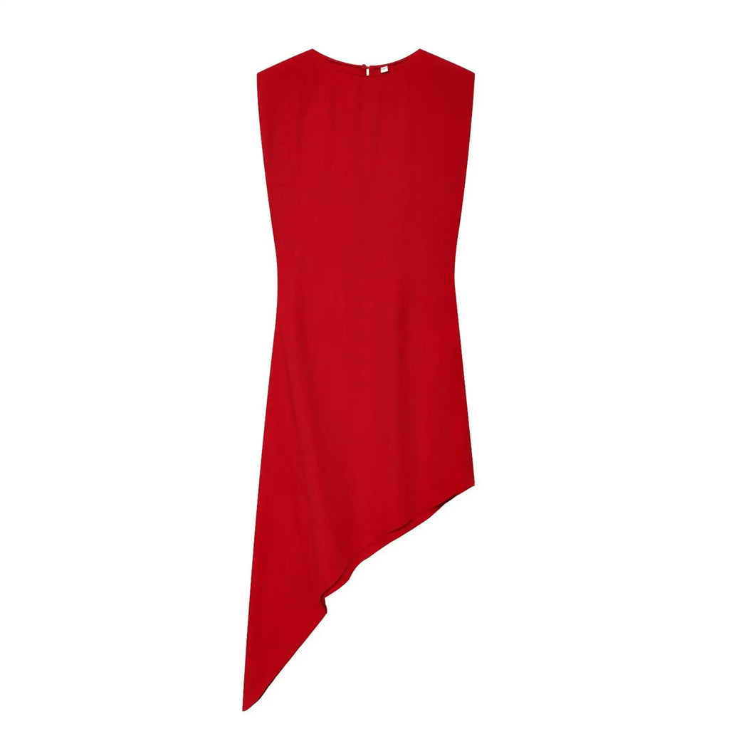 TFMLN Elegant Women Sleeveless Long Dress Fashion Shoulder Pad Bodycon Irregular Dress New Slim Party Club Ladies Clothing
