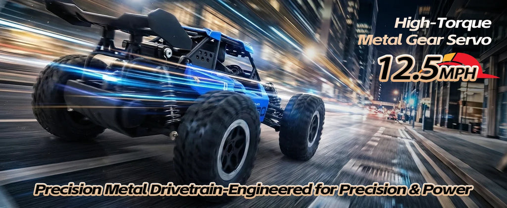 RC Monster Truck 1:16 Scale Remote Control Car 2.4GHz Alloy Shell 20KM/H Fast Off Road RC Car LED LED Headlight Toy Gift for Kid