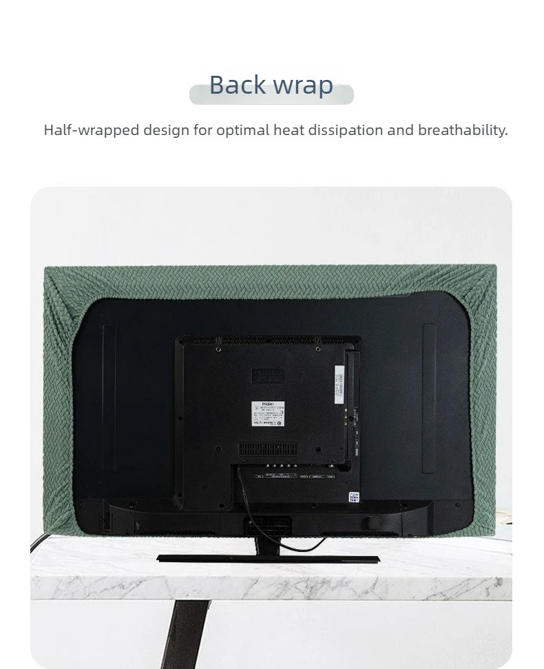 55/100/65 Inch LCD Screen TV Cover Solid Color Full Coverage Cloth Thickened High Elastic Dust Proof Cover Universal Decorative