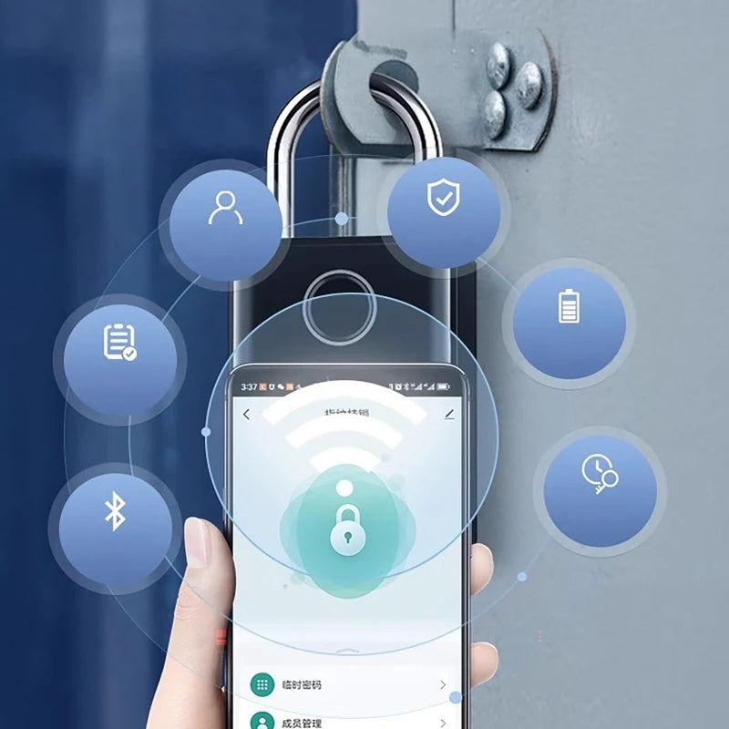 Waterproof Tuya Padlock Fingerprint Electronic Lock Keyless Unlock Heavy Duty Padlock for Home House Warehouse Garage 7/10mm