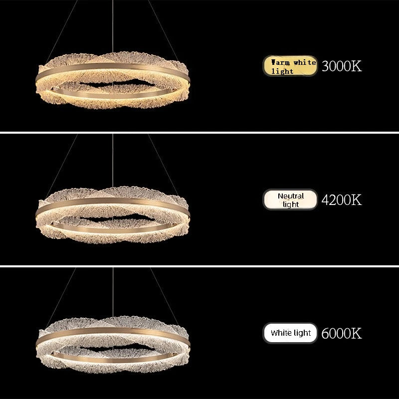 Modern Light Luxury Living Room Chandelier Round Led Hall Light Designer Creative Model Room Bedroom Dining Room Lighting