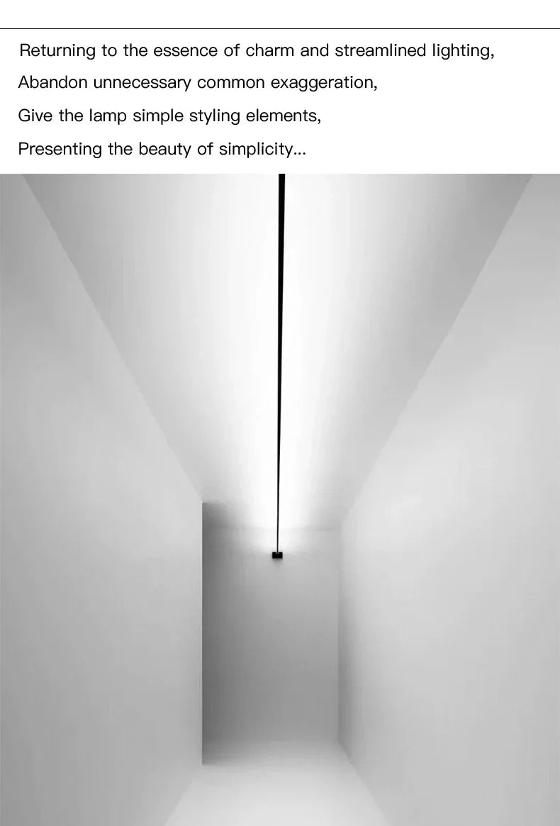 Modern Black And White Linear Wall Lamp Skyline LED Strip Without Main Light Decoration Living Room Background Bathroom Lamps