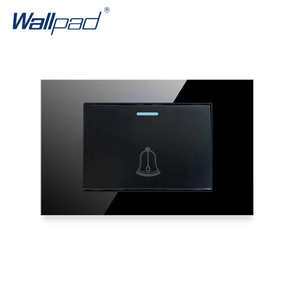 Doorbell Reset Wall light Switch Wallpad Tempered Glass Panel Push Button 118*75mm 16A AC 110-250V