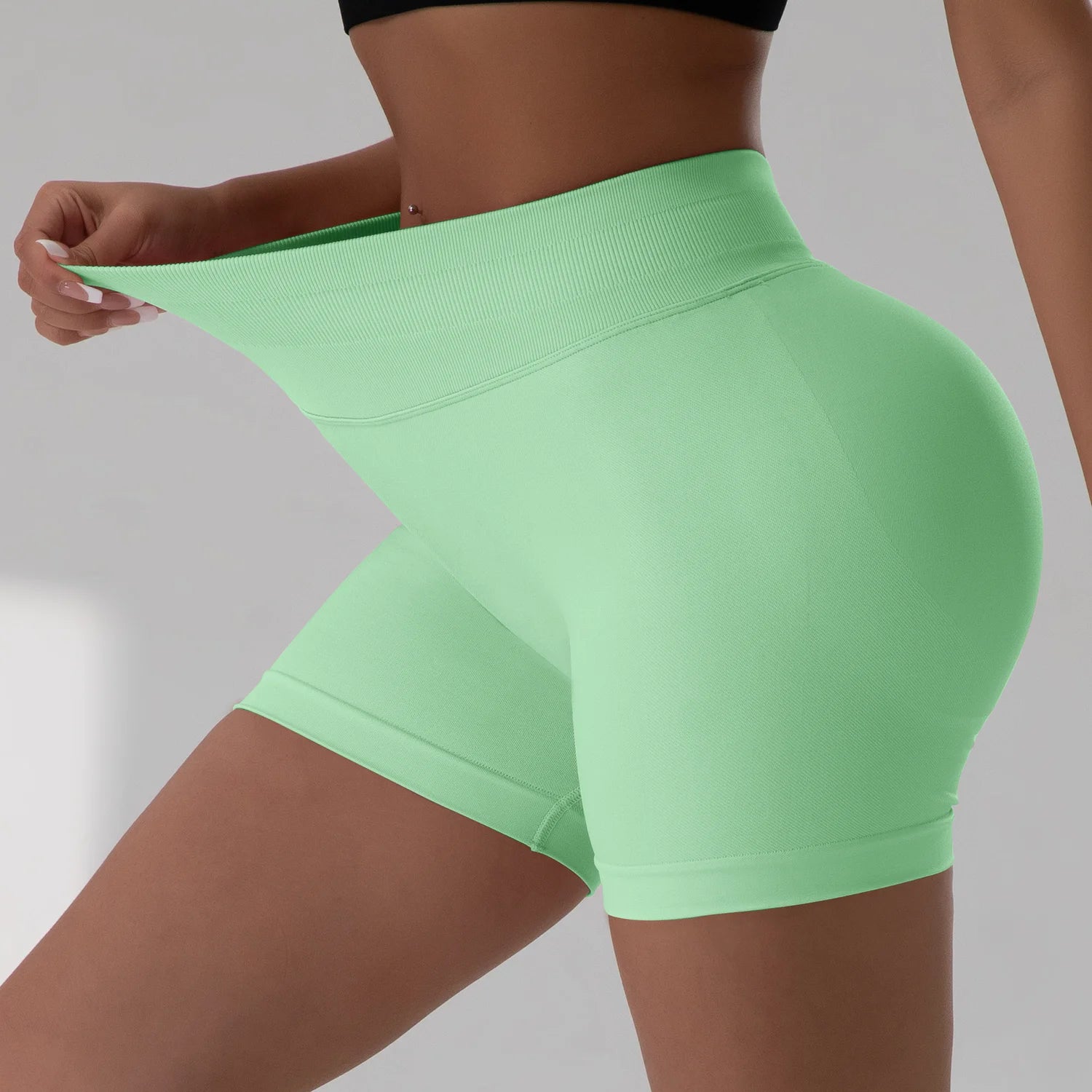 Summer Women Sexy Seamless Fitness Sports Biker Shorts Low Waist Gym Short Workout Scrunch Butt Yoga Leggings
