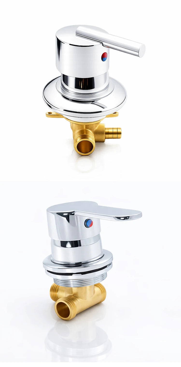 One Way Shower Faucet Mixer Valve Brass Hot Cold Water Diverter Screw Thread Big Hole Size 50-55mm for Shower Room Bathroom
