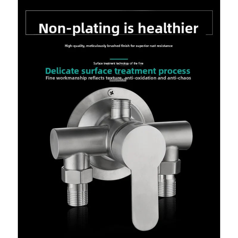 304 Stainless Steel Surface Shower Set Hot and Cold Switch Brushed Water Mixing Valve Faucet