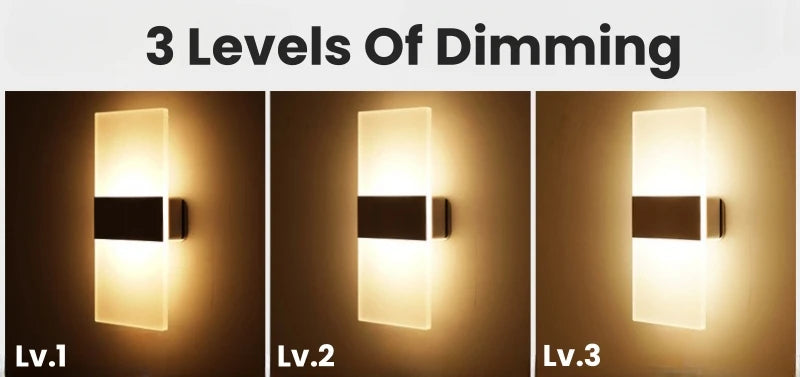 Touch Sensor Switch LED Wall Lamp USB Rechargeable Wireless Acrylic Stair Night Light Bedroom Aisle Kitchen Wall Sconce Lighting